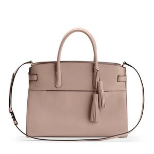 Cuyana Work Satchel in Quartz Smooth Leather